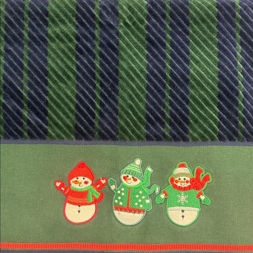 💥2pc CARO HOME Striped Snowman Bath Towel Set - Holiday Collection